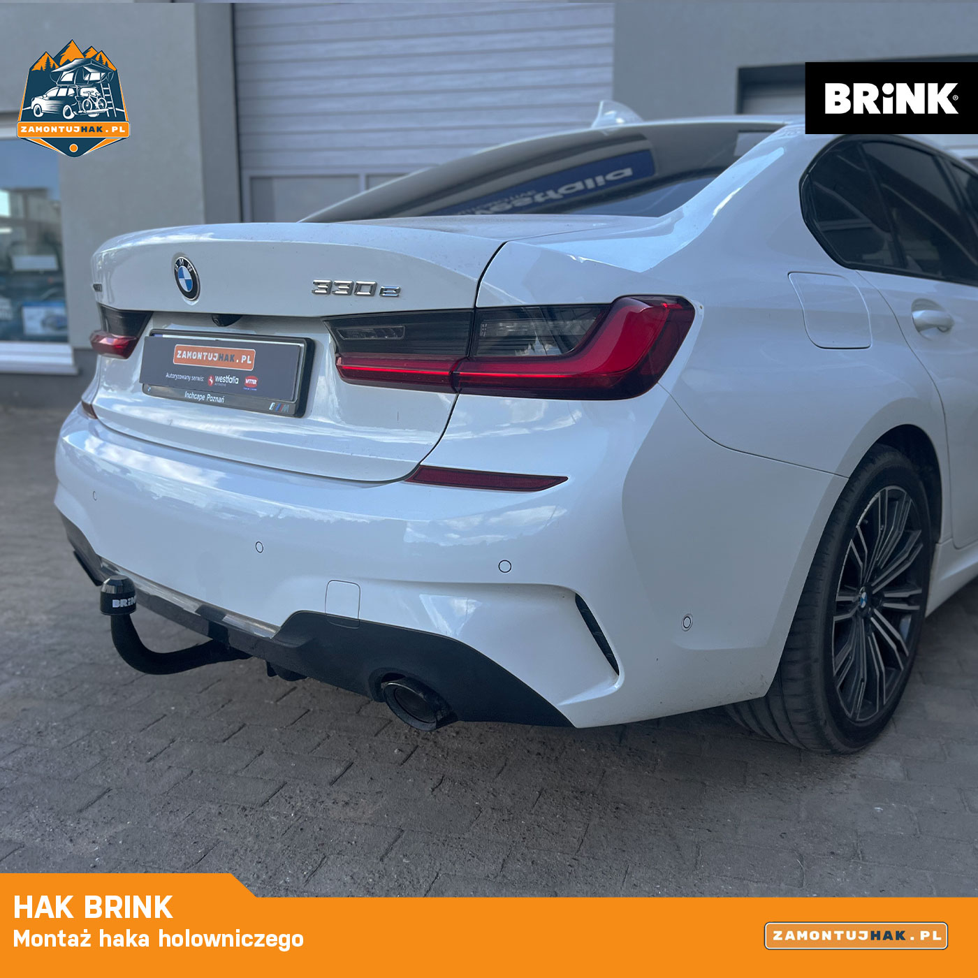 Hak holowniczy Brink do BMW 330e – estetyka i funkcjonalność