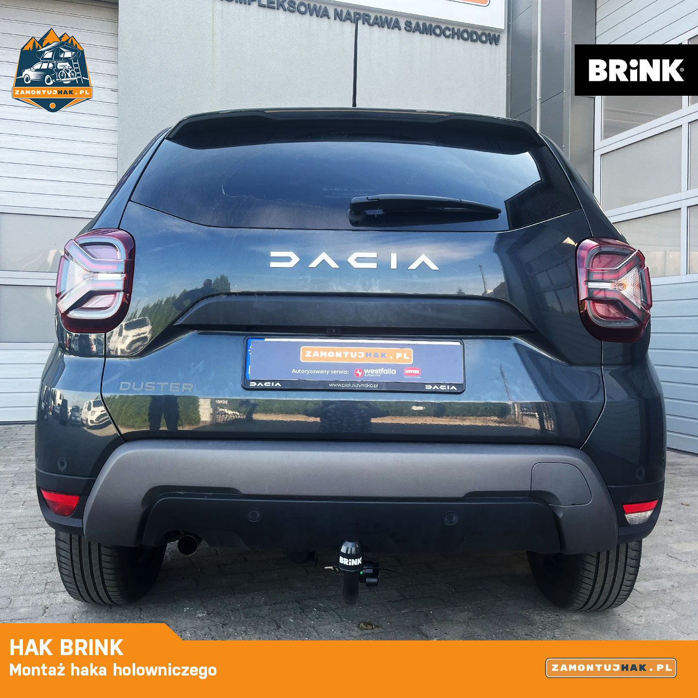 Dacia Duster z zamontowanym hakiem Brink po realizacji ZamontujHak.pl
