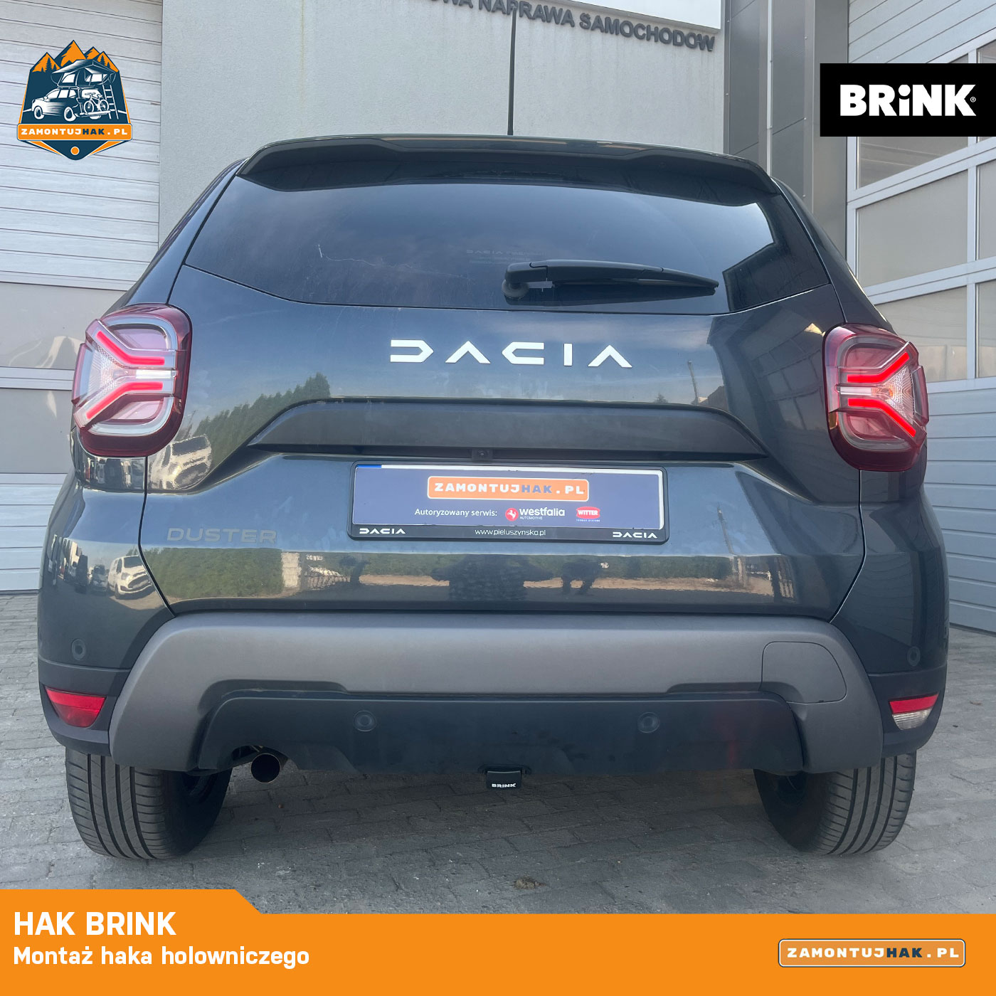 Dacia Duster po wypięciu kuli haka Brink